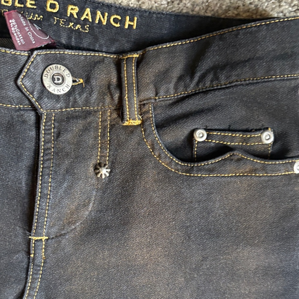 Double D Ranch Women's Dark brown /gold dusted jeggings - Picture 5 of 7